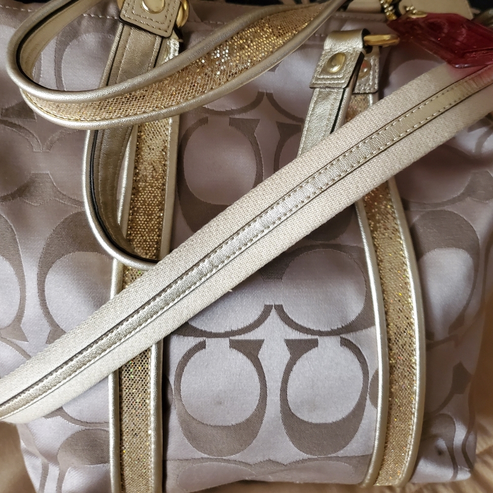 Gold Coach Handbag